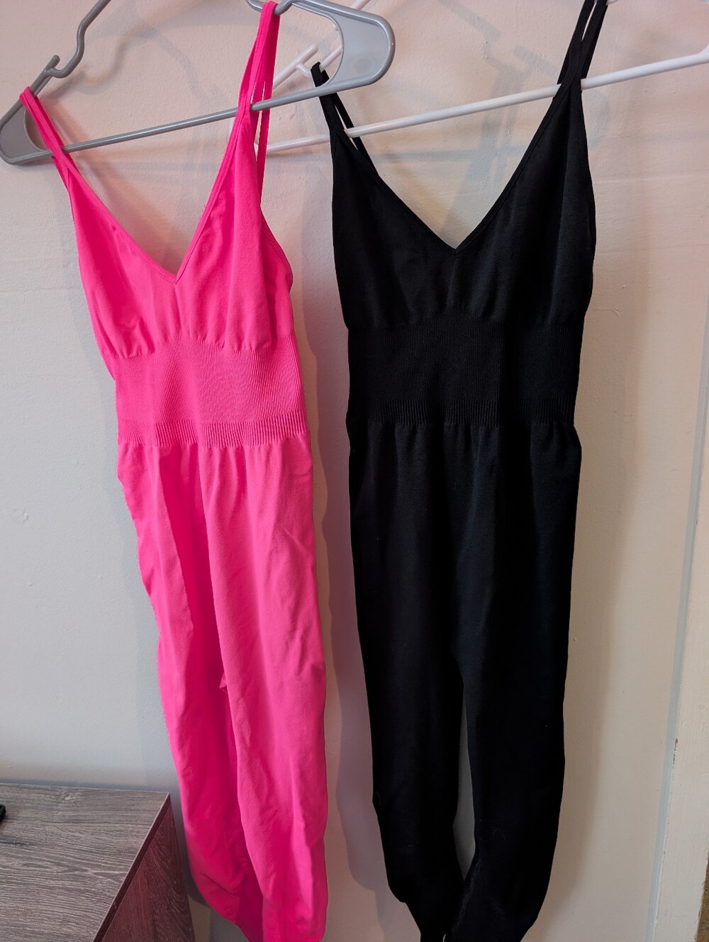 Free People Movement Bundle Of 2 Jumpsuits Hot Pink And Black